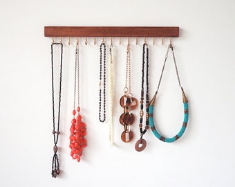 Handcrafted Wooden Necklace Holder – Wall Mount Jewelry Organizer