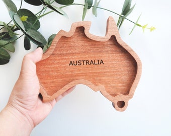 Australia Shape Dish Tray - Australia Valet Tray, Wooden Anniversary Gift, Personalised Valet Tray, Housewarming Gift, Entryway Organiser