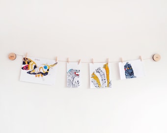 Kids artwork display hangers (1 set) - Look what I made, wooden art work hanger, Playroom Decor, child wall art
