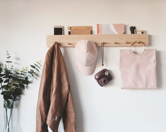 Coat rack with mail holder 80cm - Entryway shelf, Housewarming Gift, Mail and key holder, Wall coat rack, Mail holder, entryway organiser