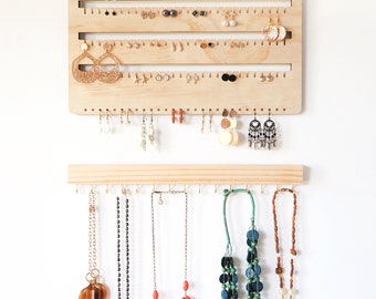 Organizzatore Gioielli In Feltro Sospeso - Porta Orecchini E Collane, 2 Pezzi (Nero E Marrone) - Foto 4