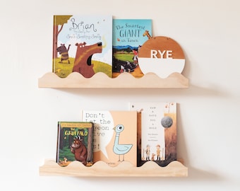 Wavy nursery shelves (1 piece) - Scallop Bookshelf, Picture Ledge, Nursery Shelf, Gift for New Mums, Coastal wall décor