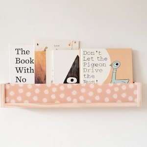 Acrylic Nursery bookshelf (Daisy or Gingham design) - Acrylic Bookshelf, Nursery Shelves, Wall bookshelf for the nursery, Gift for new mum