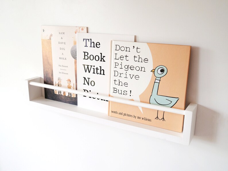 Nursery Bookshelf in White round Peg Across Pine Wood Etsy