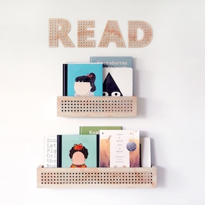 Rattan Bookshelf (Faux Rattan - 1pc only) - Faux Rattan bookshelf, Wall Bookshelf, Boho Rattan Decor, Kids Bookshelves, Bookshelves