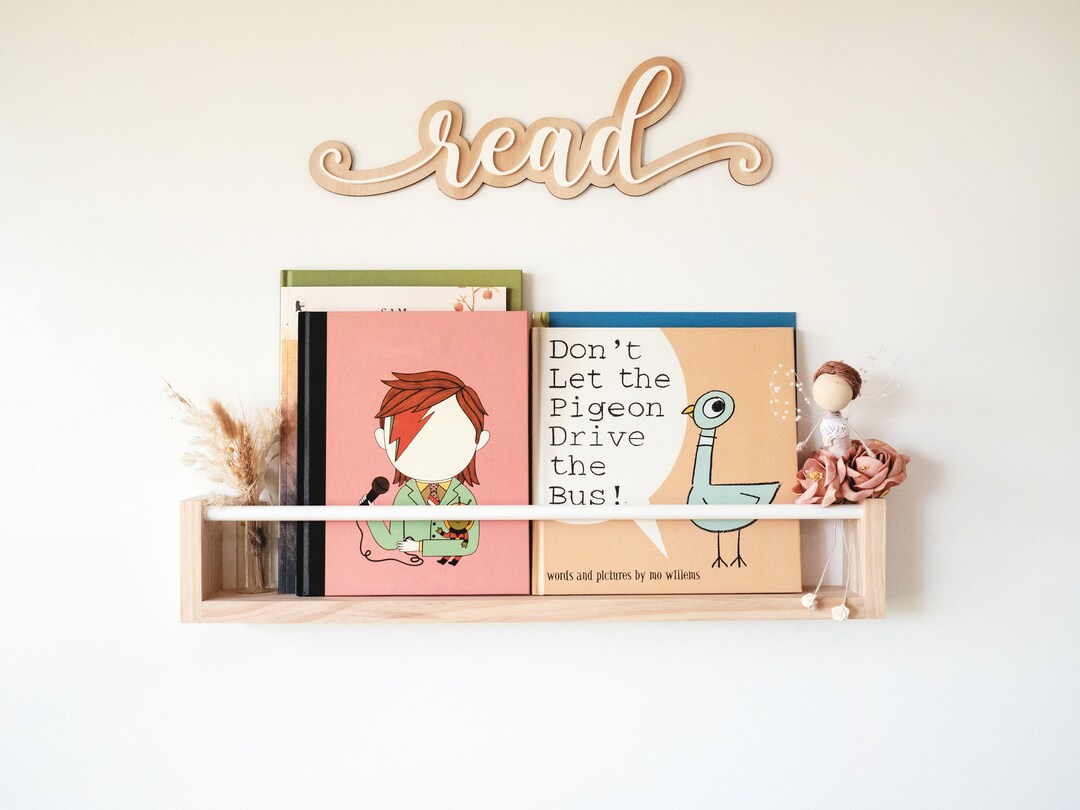 Nursery Bookshelf With a White, Round Peg Across pine Kids Bookshelf