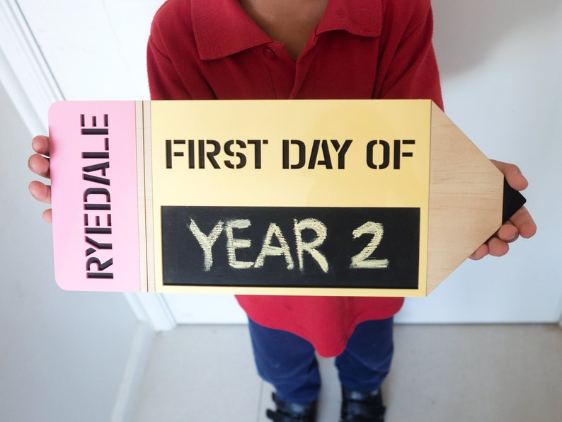 First Day Of School Sign Pencil Reusable back to school sign, 1st Day of School Chalkboard, Kindergarten Sign, Back to school sign image 4