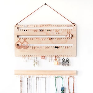 Porta orecchini da parete e supporto collana - Regalo per la festa del papà, Supporto per orecchini appeso a parete, Porta collana, Display per orecchini, Contenitore per orecchini