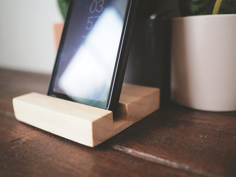raw Pine wood Phone stand - Work from home phone stand Ipad stand Phone holder Wooden phone stand Tablet stand Phone dock