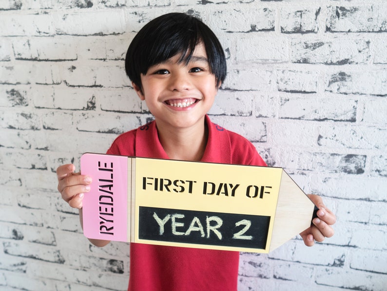 First Day Of School Sign Pencil Reusable back to school sign, 1st Day of School Chalkboard, Kindergarten Sign, Back to school sign image 5