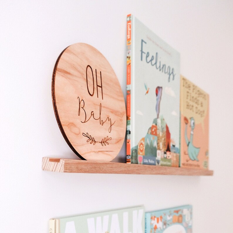 Minimalist Book Display Ledge Oak Kids Bookshelf Book Etsy