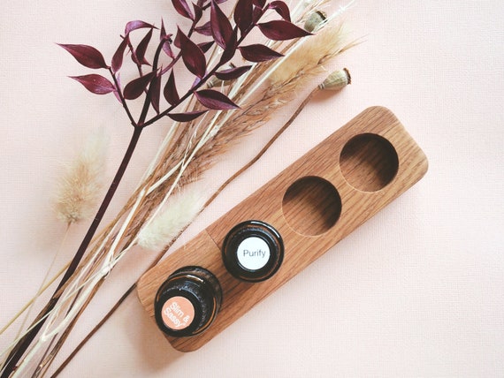 Hardwood Essential Oil Storage Rack – Oak Oil Display Stand, Mother's Day Gift