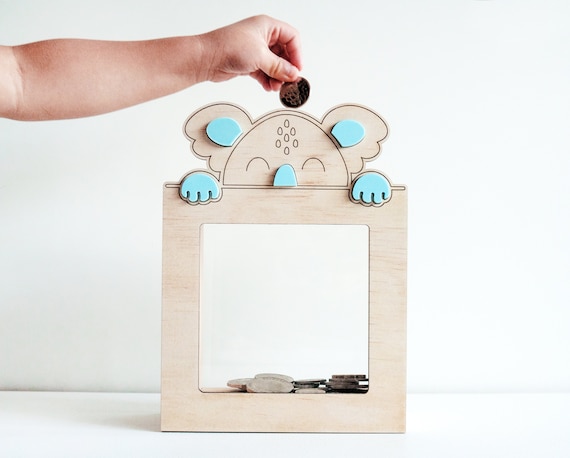 Wooden Money Box koala Money Box Gift, Baby Gift, Wooden Piggy