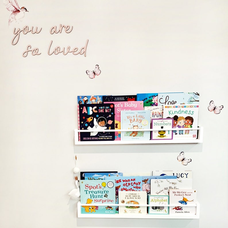 White Nursery Shelves allwhite Round Peg Across Pine Wood Etsy