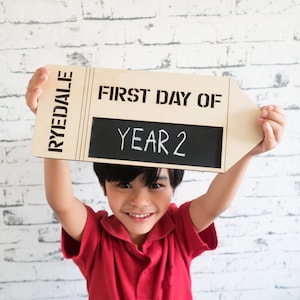 First Day Of School Sign Pencil Reusable back to school sign, 1st Day of School Chalkboard, Kindergarten Sign, Back to school sign image 1