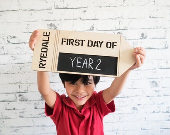 First Day Of School Sign (Pencil) - Reusable back to school sign, 1st Day of School Chalkboard, Kindergarten Sign, Back to school sign