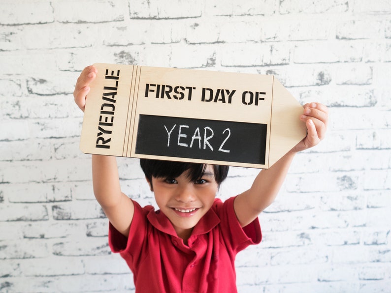 First Day Of School Sign Pencil Reusable back to school sign, 1st Day of School Chalkboard, Kindergarten Sign, Back to school sign image 1