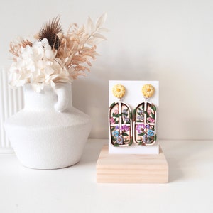 Earring Card Display Stand Earring card display stand, Earring display, craft show earring card holder, wooden earring stand image 7