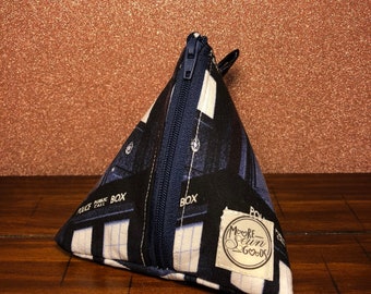 Pyramid Pouch - Triangle Pouch - Zipper Pouch - Coin Purse - Police Box