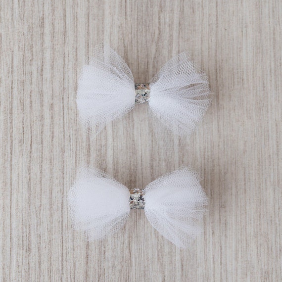 White Tulle Bows (Set of 2) – So Whimsical - Bows & Accessories