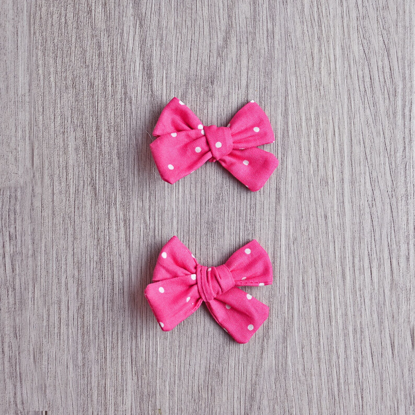Pink & White Polka Dot Fabric Bows Girl Bow Headband - Etsy