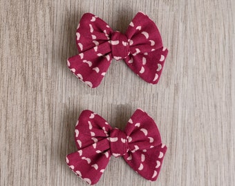 Plum Dotted Bows | girl bows | pigtail bows | bows | purple headband | non slip clip | snap clip | toddler bow | matching bows | bows