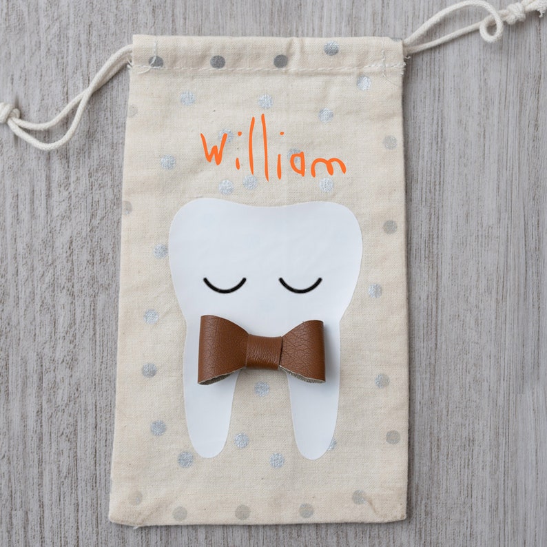 boy tooth bag tooth bag handwriting bowtie boy tooth fairy bag tooth