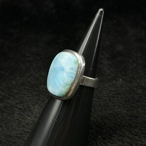 Beautiful Vintage Sterling Silver Handmade Ring With Natural Larimar Stone