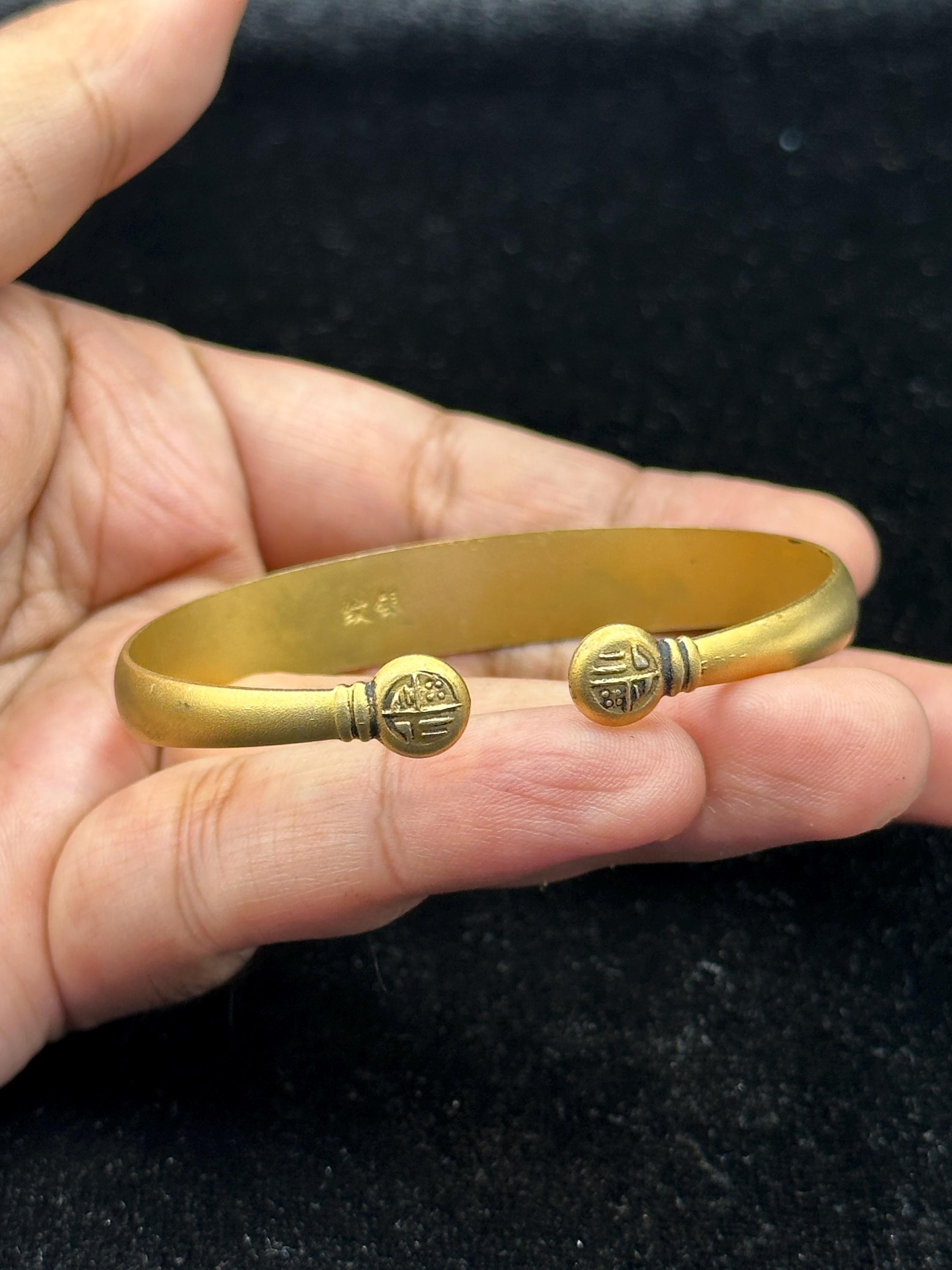 調節可能なヴィンテージチベットシルバーゴールドメッキハンドメイド