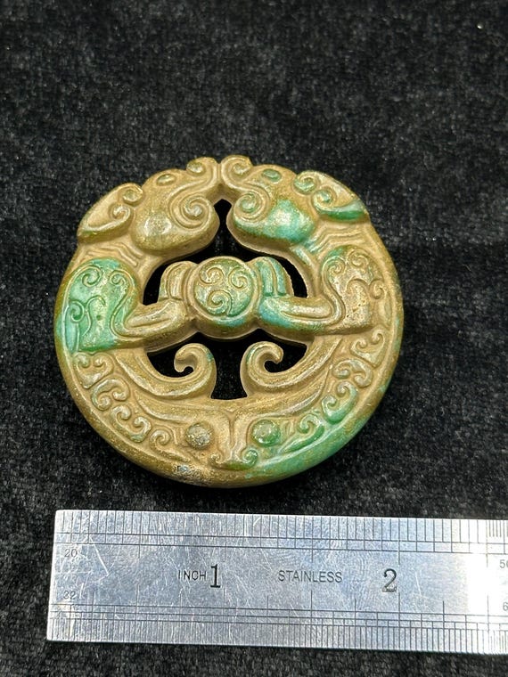 Ancient Central Asia Old Jade Stone Animal Carving Figure Unique