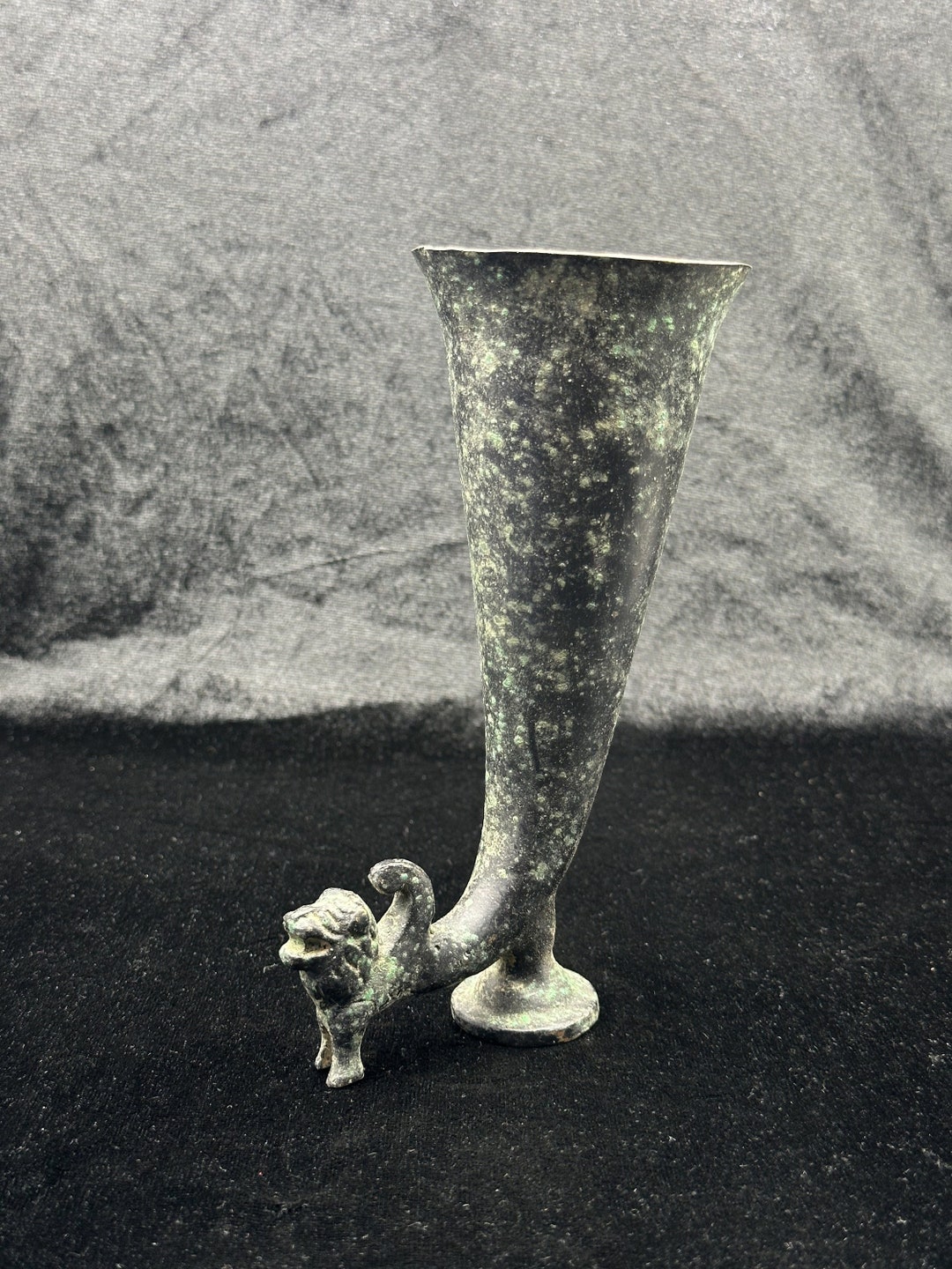 Ancient Greek Bronze Rhyton With Animal Forepart