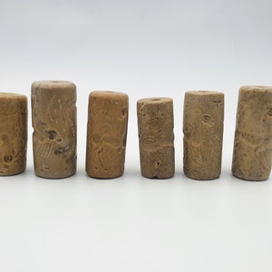 6 Pieces Lot Ancient Near Eastern Lime Genuine Stone Cylinder Seals