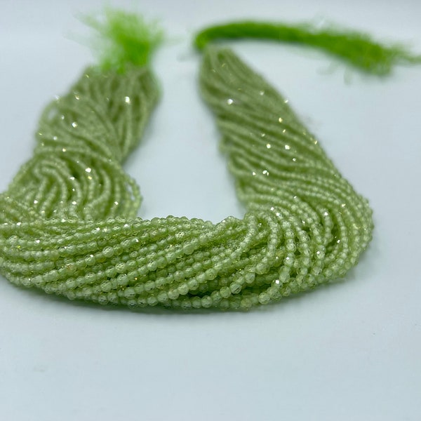 2mm Natural Good Quality Peridot Stone Faceted Strands For Jewelry Making Loose Beads