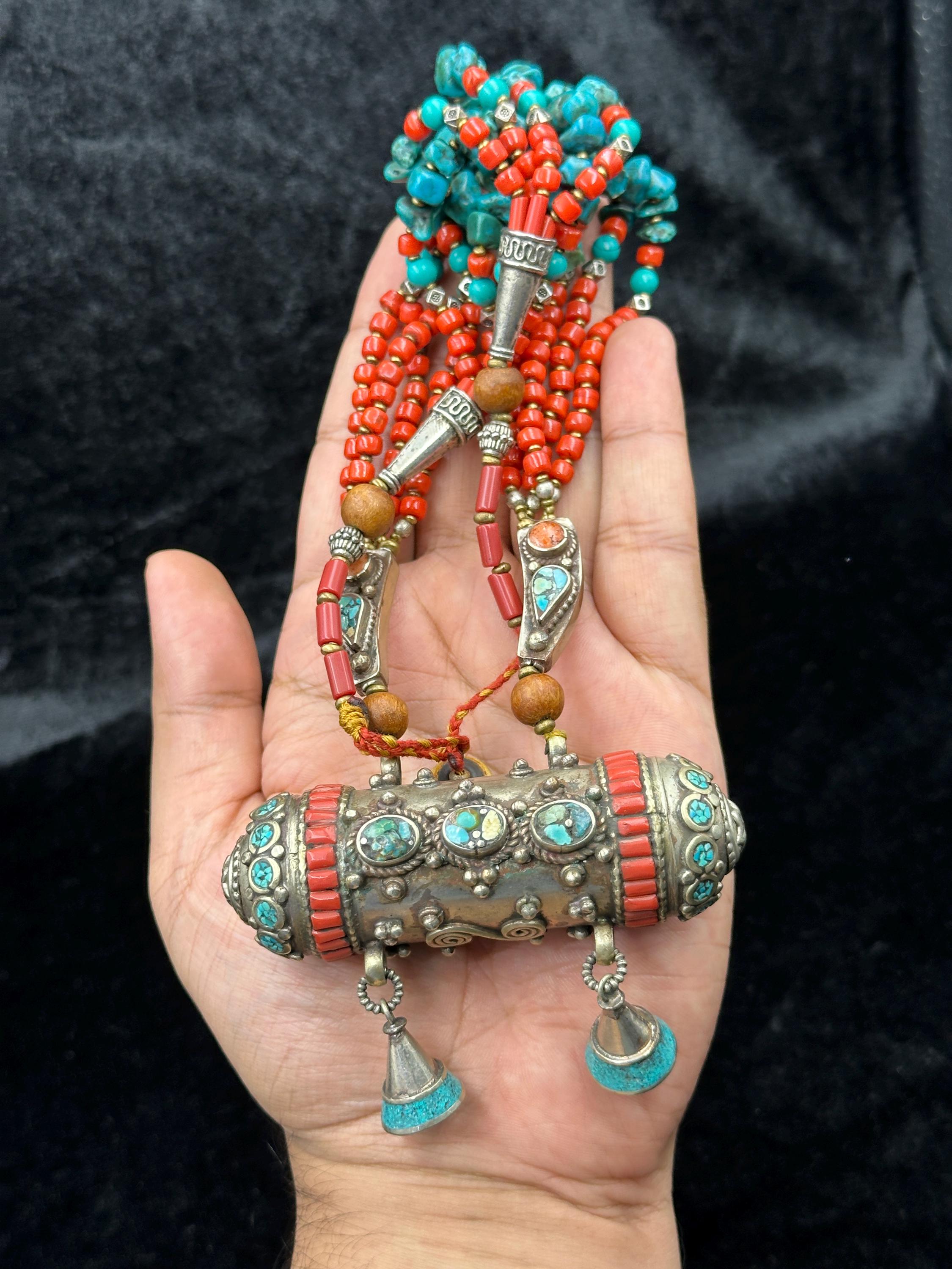 Vintage Tibetan Turquoise & Coral Necklace, 24 Inch Length - Etsy