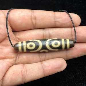 Genuine Ancient Natural Rare Indo Tibetan Agate Dzi Old Bead With 6 Eyes