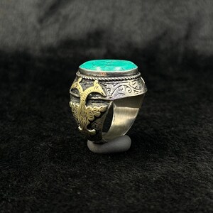 Vintage Beautiful Silver Unique Handmade Ring With Stunning Turquoise Stone