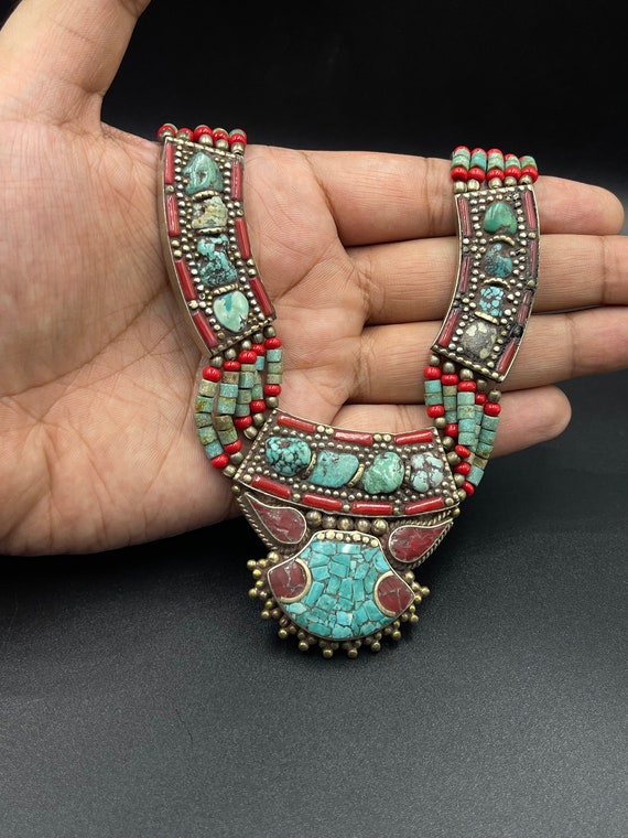 Vintage Nepali Tibetan Beautiful Design Necklace … - image 2