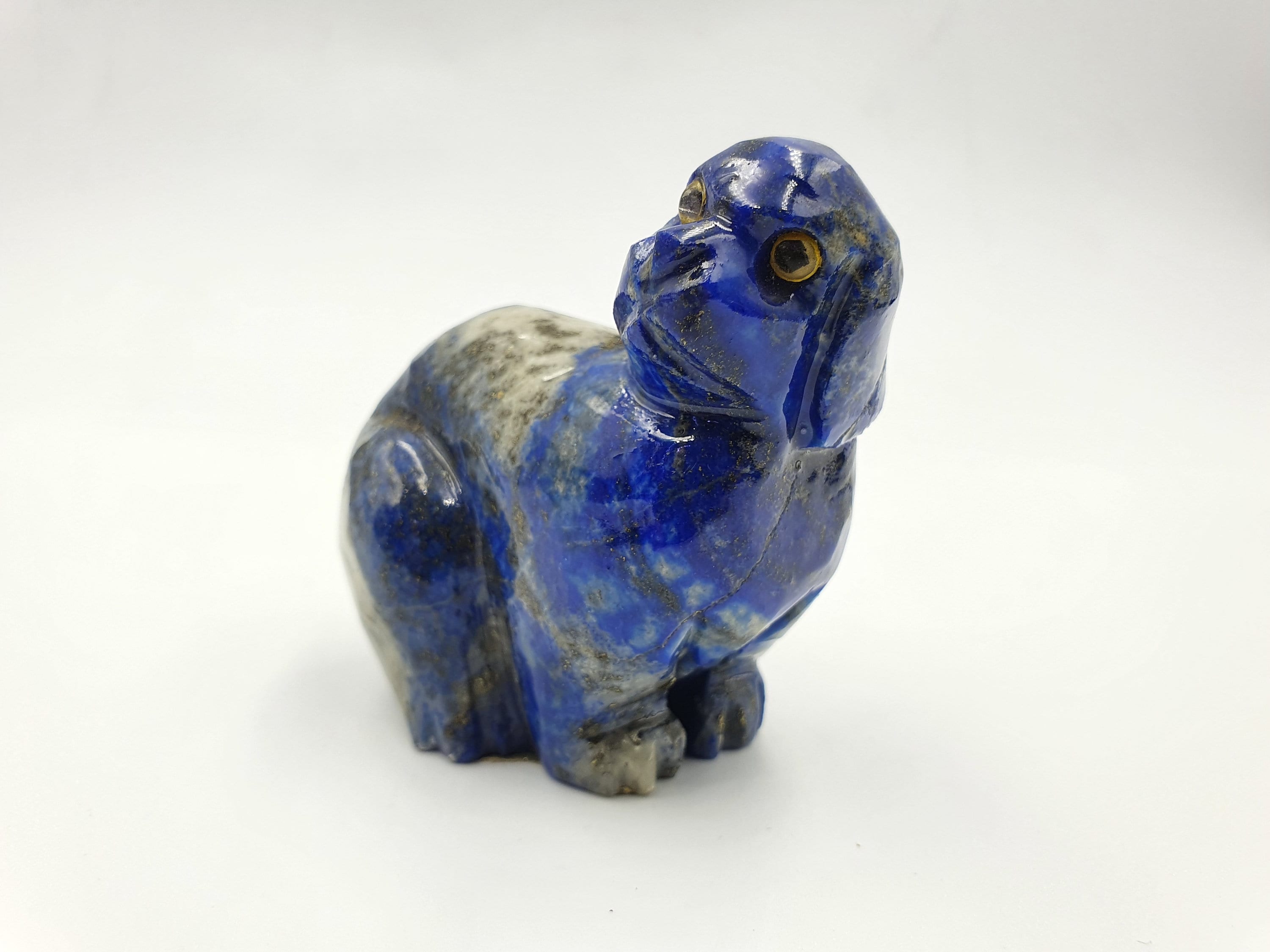 手作りのラピスラズリの犬彫刻像 - Etsy 日本