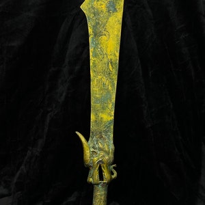 Ancient Unique Chinese Old Bronze Gold Gilded Beautiful Sword With Dragon Head