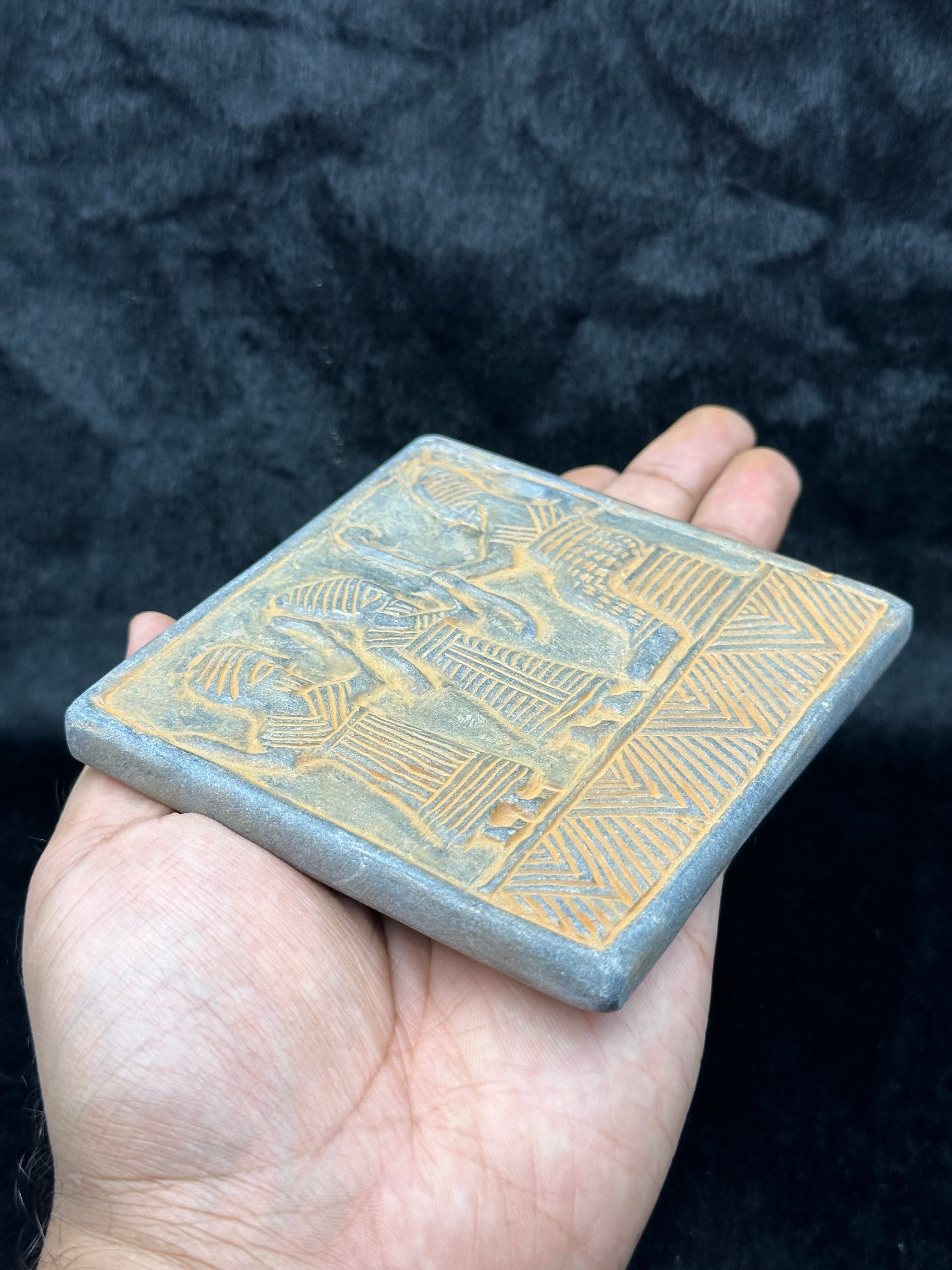Rare Authentic Ancient Sassanian Stone Tablet With King and Servant ...