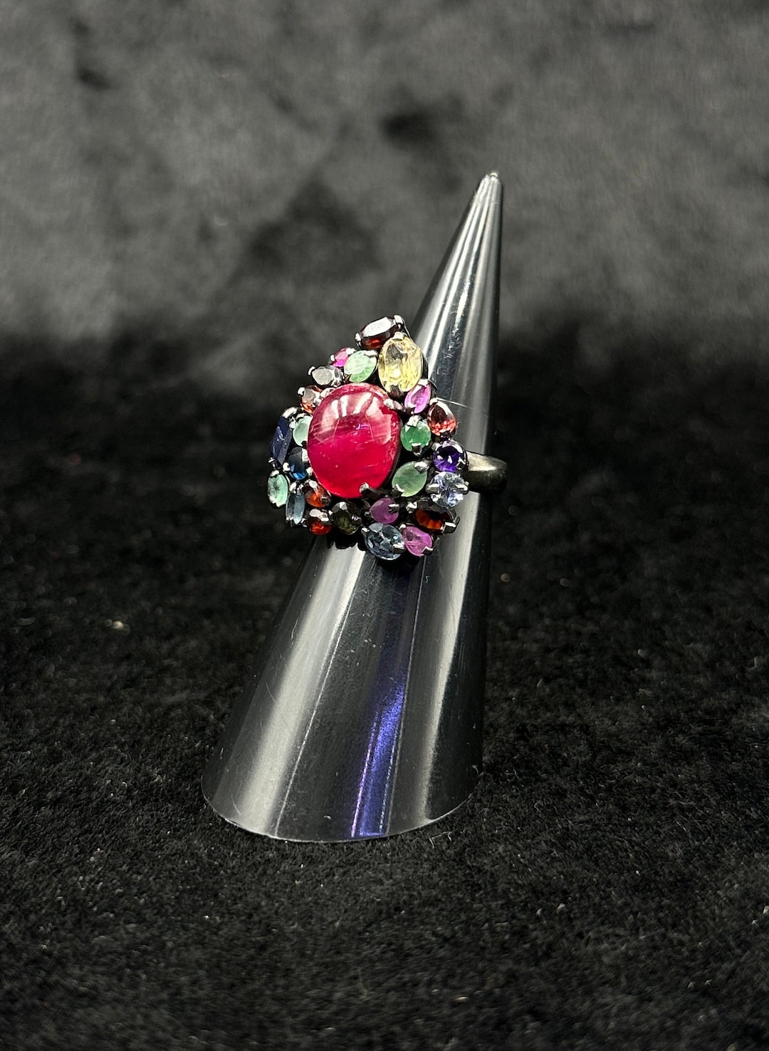 からか インディアン マルチストーン ニードルポイント リング からか インディアン マルチストーン ニードルポイント リング ZUNI