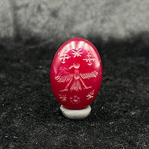 Ancien Proche-Orient Ancienne Pierre Rouge Sassanide Belle Timbre Sceau Intaille-douce