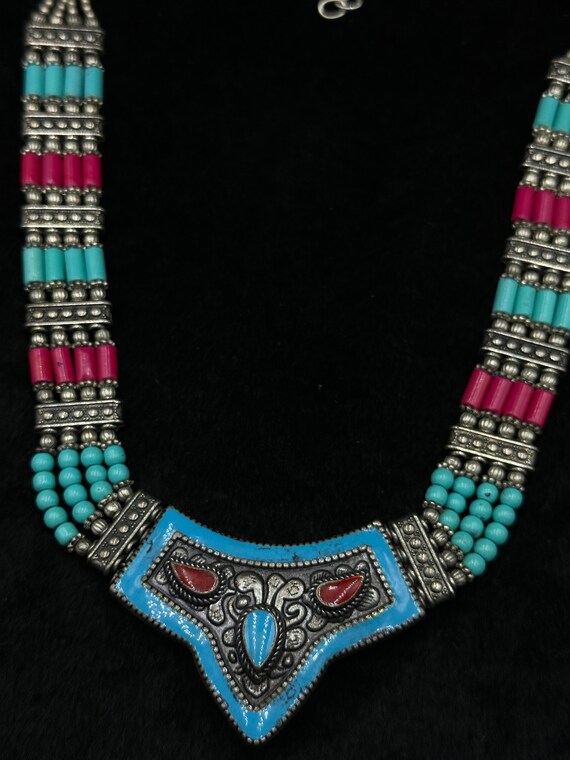 Vintage Nepali Tibetan Beautiful Design Necklace … - image 4