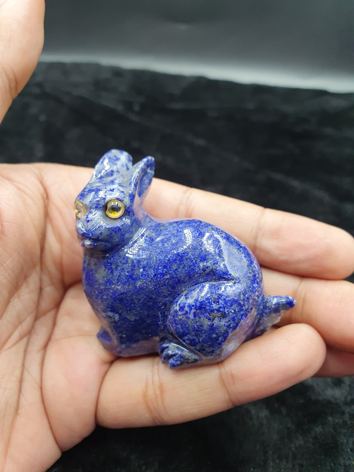 Beautiful Handmade Natural Lapis Lazuli Stone Carving Rabbit - Etsy