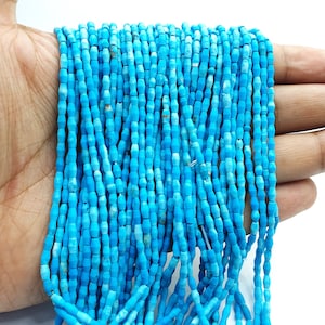 3mm Natural Good Quality Turquoise Tiny Wheat Shaped Heishi Beads Strand For Jewelry Making Loose Beads