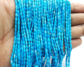 3mm Natural Good Quality Turquoise Tiny Wheat Shaped Heishi Beads Strand For Jewelry Making Loose Beads