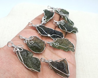 Natural Moldavite Certified Pendant From Czech Republic / Raw Moldavite Pendant / Authentic Moldavite Pendant/ Genuine Real Moldavite/