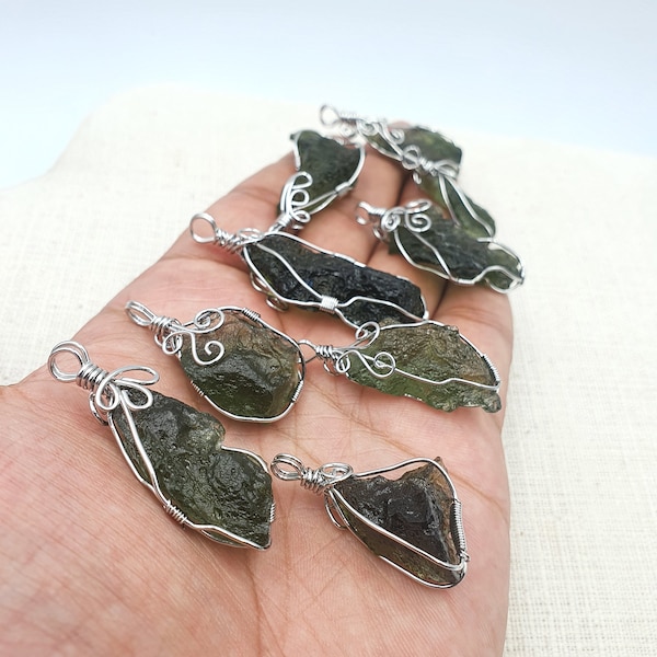 Natural Moldavite Certified Pendant From Czech Republic / Raw Moldavite Pendant / Authentic Moldavite Pendant/ Genuine Real Moldavite/