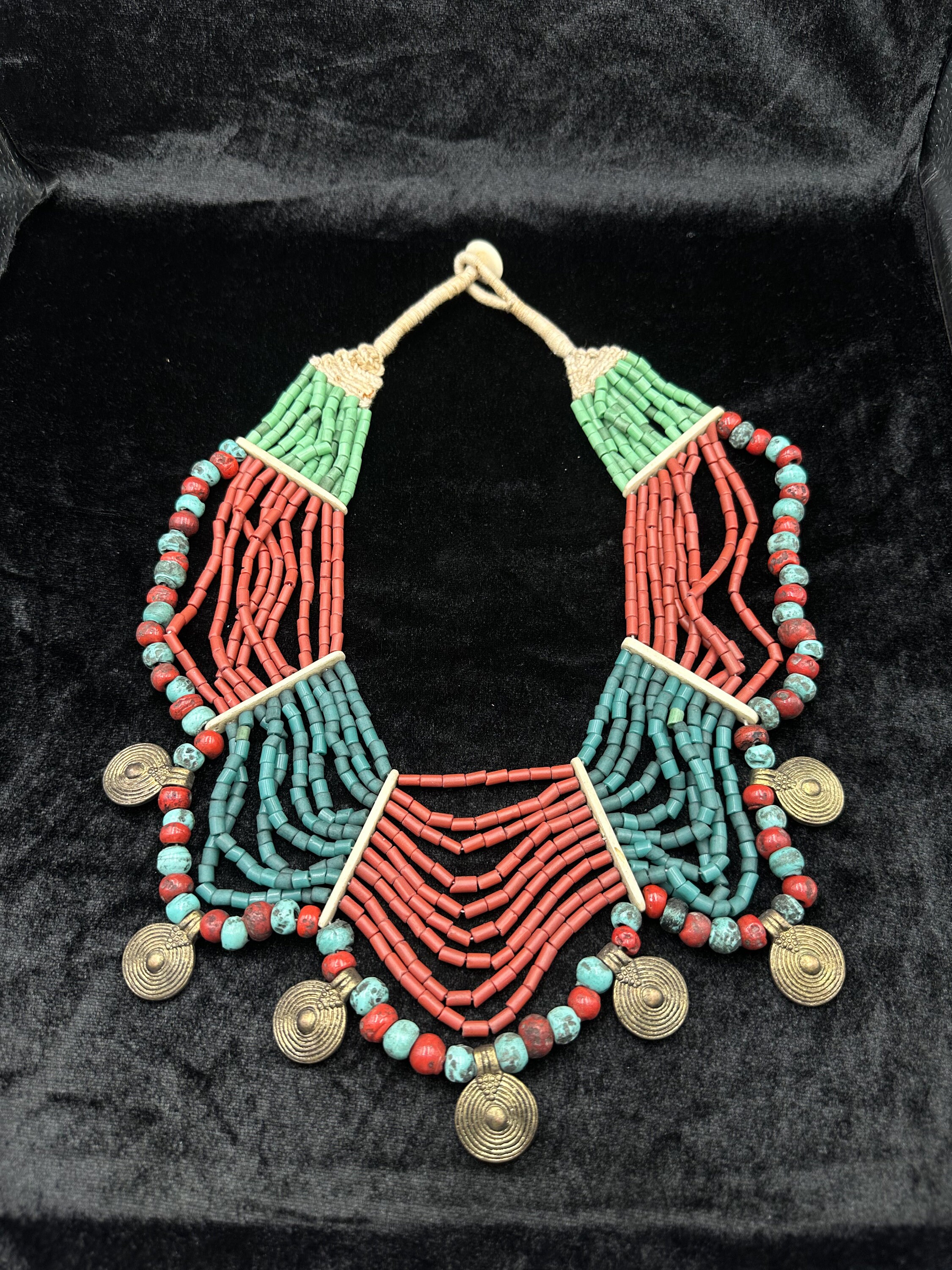 ヴィンテージ アフリカントレードビーズネックレス、マルチカラー