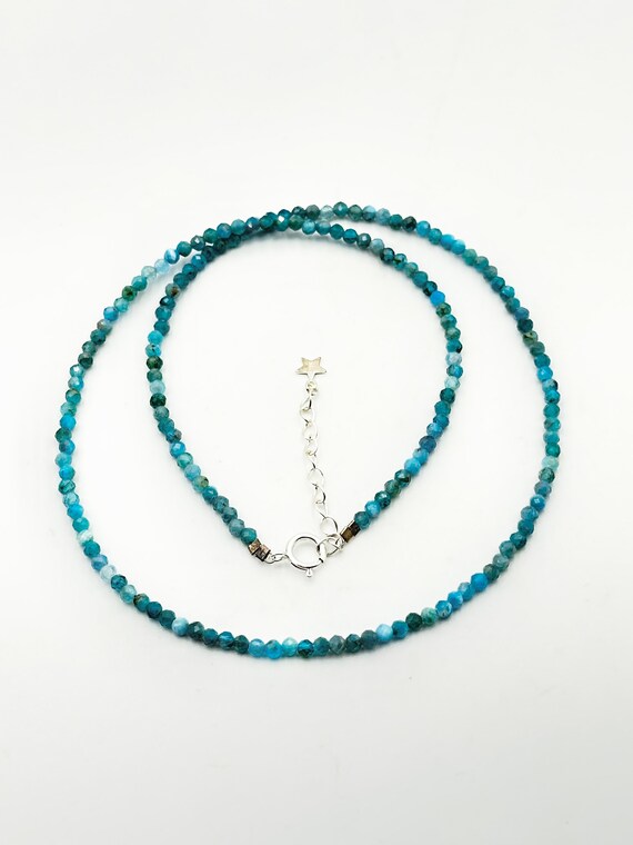 Collana In Argento Con Apatite Blu Neon-1876YZ | Gioielli